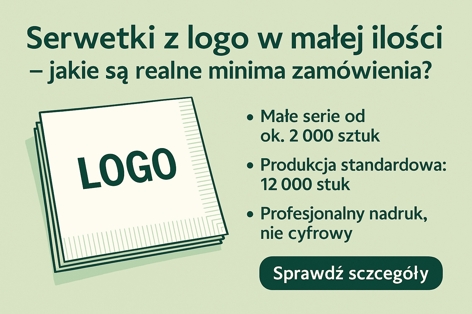 Serwetki z logo w małej ilości – jakie są realne minima zamówienia?
