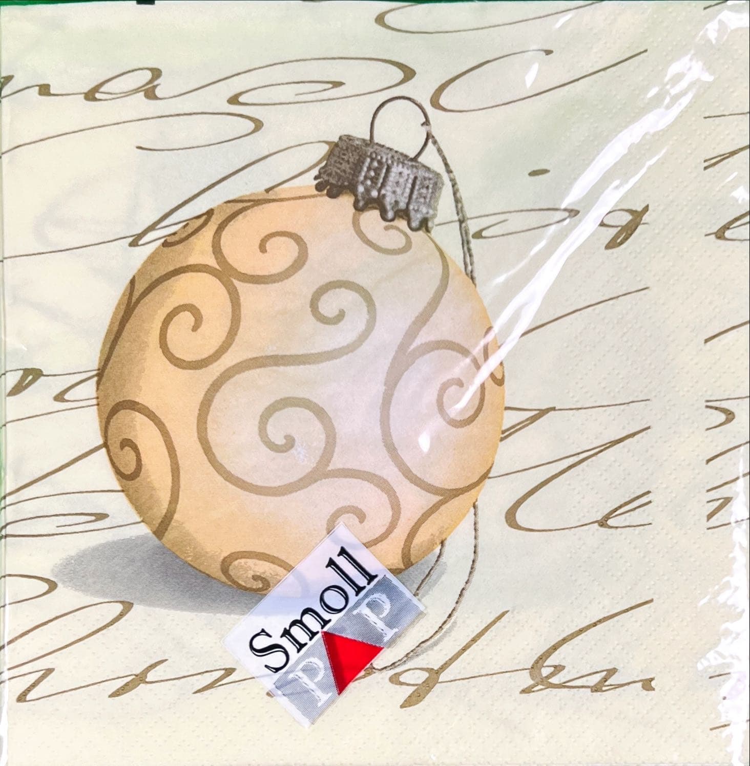 Serwetki papierowe bożonarodzeniowe z nadrukiem bombki – 20 szt., 3-warstwowe, 33x33 cm