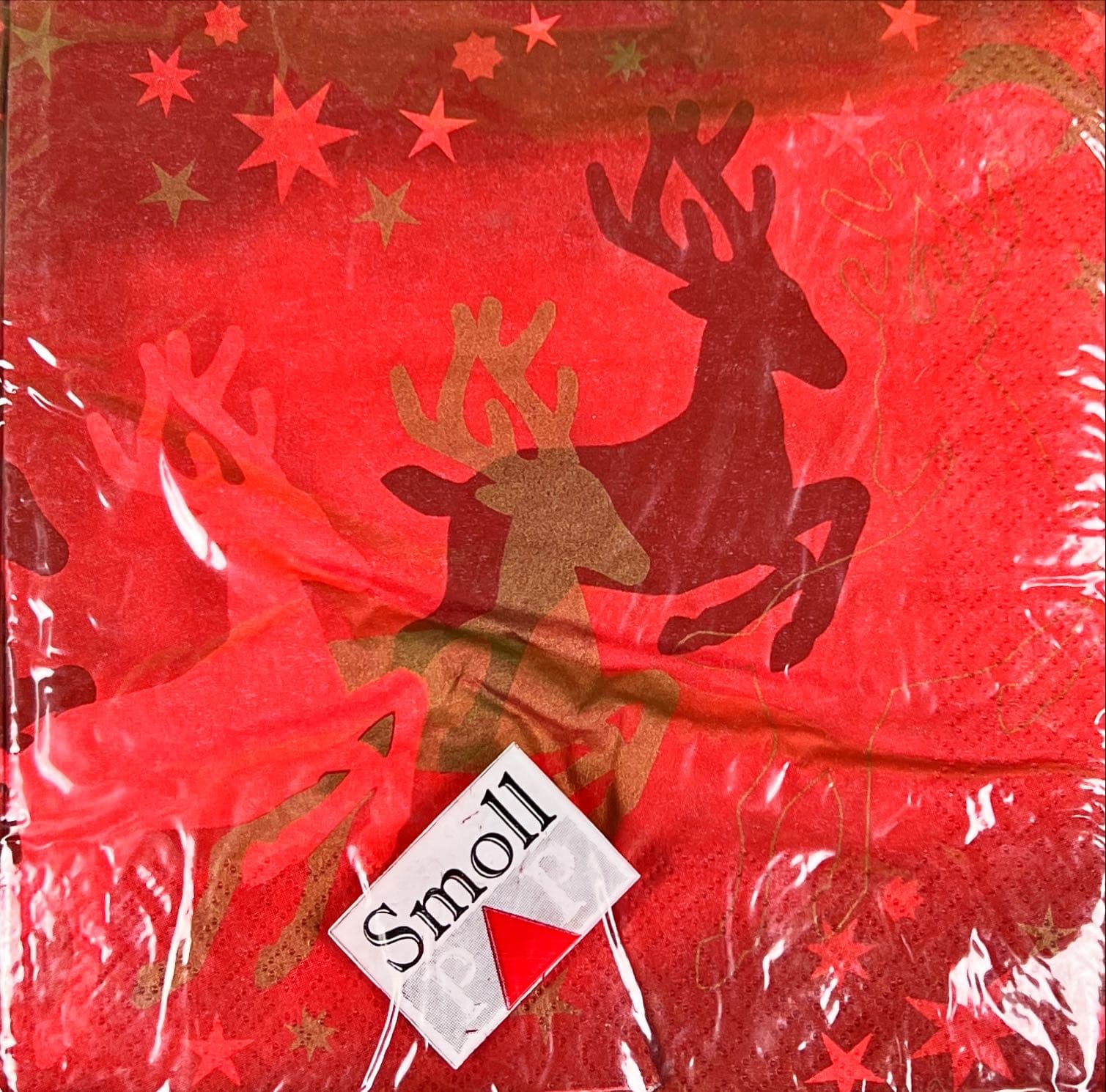 Serwetki papierowe bożonarodzeniowe z nadrukiem reniferów i gwiazdek – 20 szt