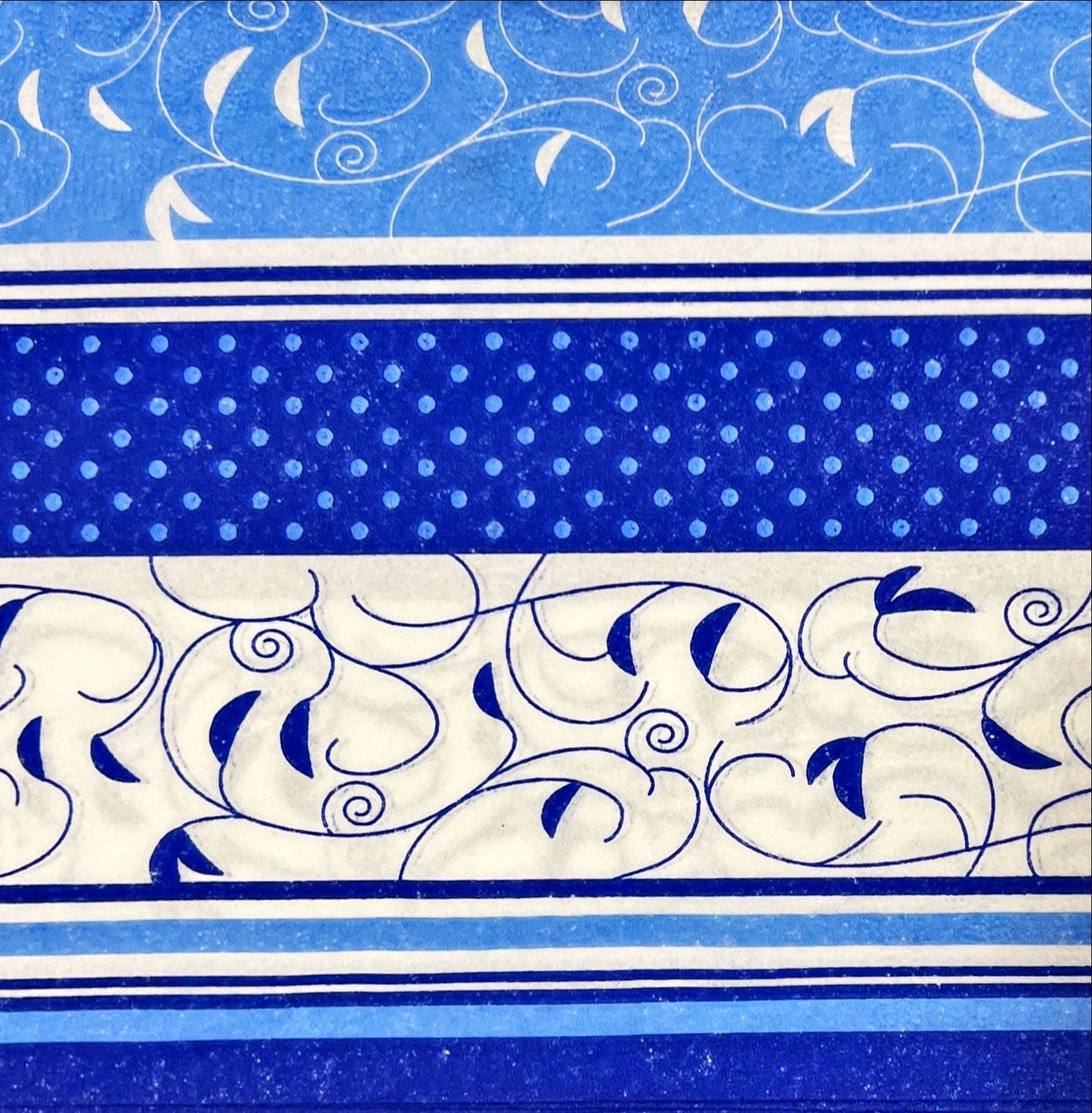 Serwetki papierowe z nadrukiem niebieskich ornamentów – 30-szt, 3-warstwowe, 33x33 cm