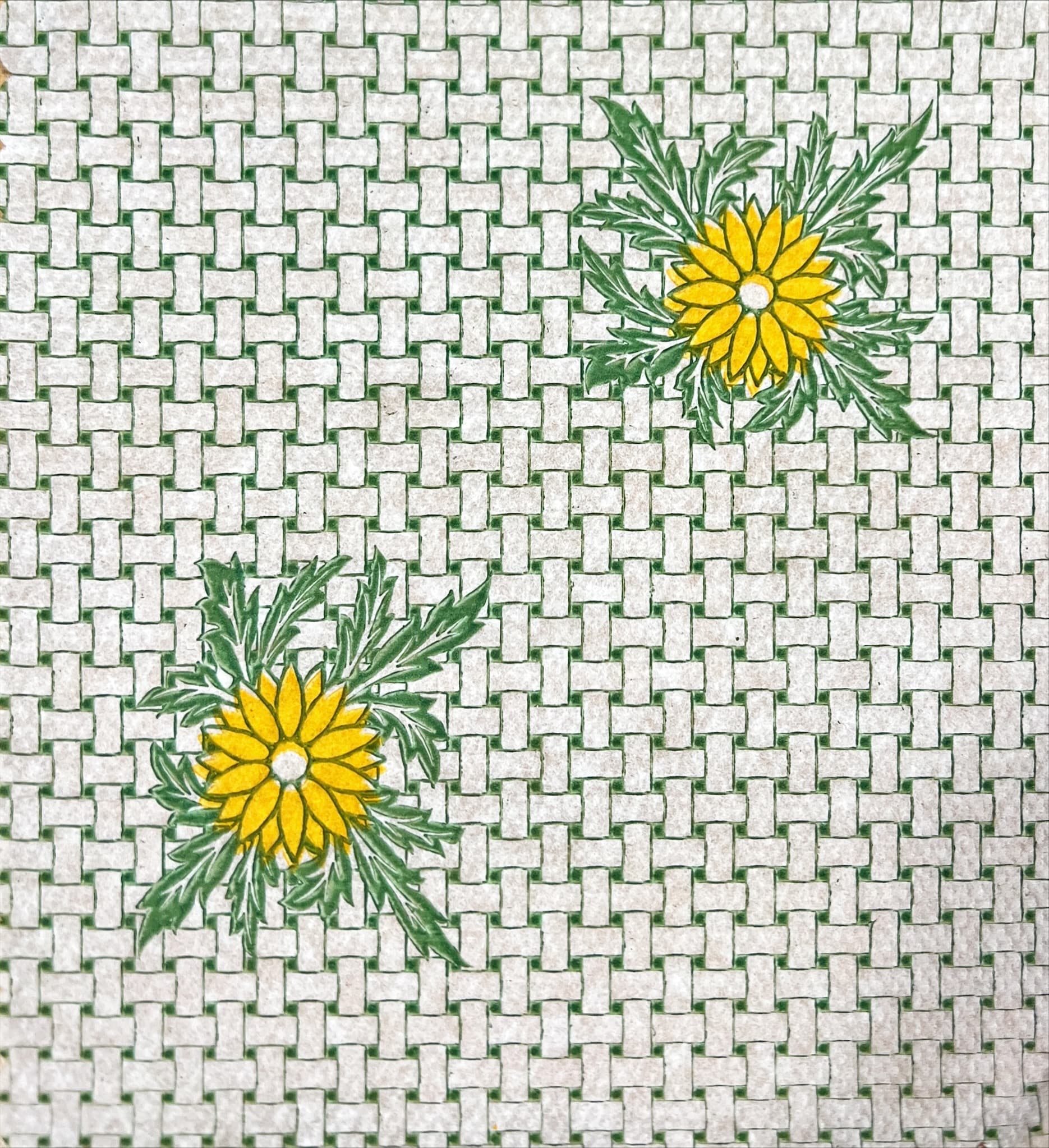 Serwetki papierowe zielona kratka i słoneczniki gastronomiczne 17x17 cm 400 szt.