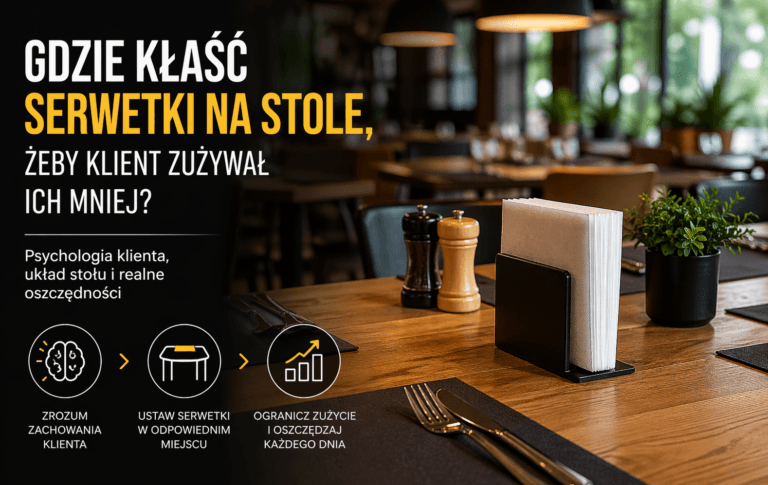 Gdzie kłaść serwetki na stole, żeby klient zużywał ich mniej?