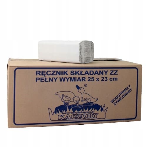 Ręczniki papierowe składane ZZ Szare 25x23 Kaczory Karton 4000 listków