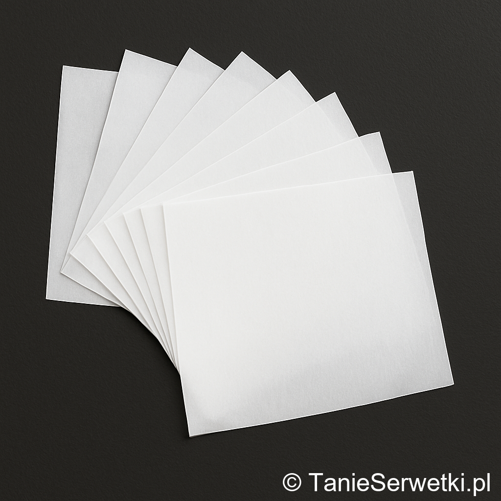 Serwetki gastronomiczne 15×15 cm białe gładkie cięte – 500 sztuk - obrazek 3