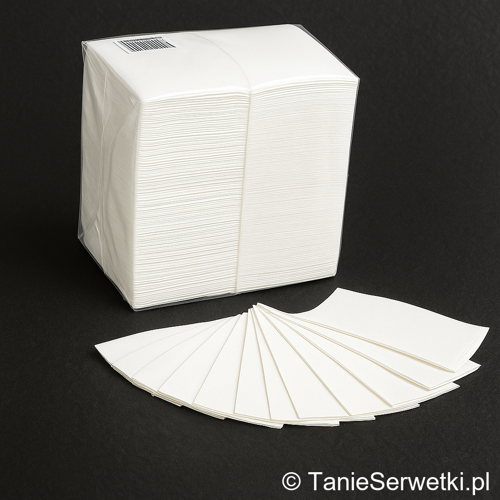 Serwetki gastronomiczne 33×33 cm białe 1-warstwowe 1/8 – 500 sztuk