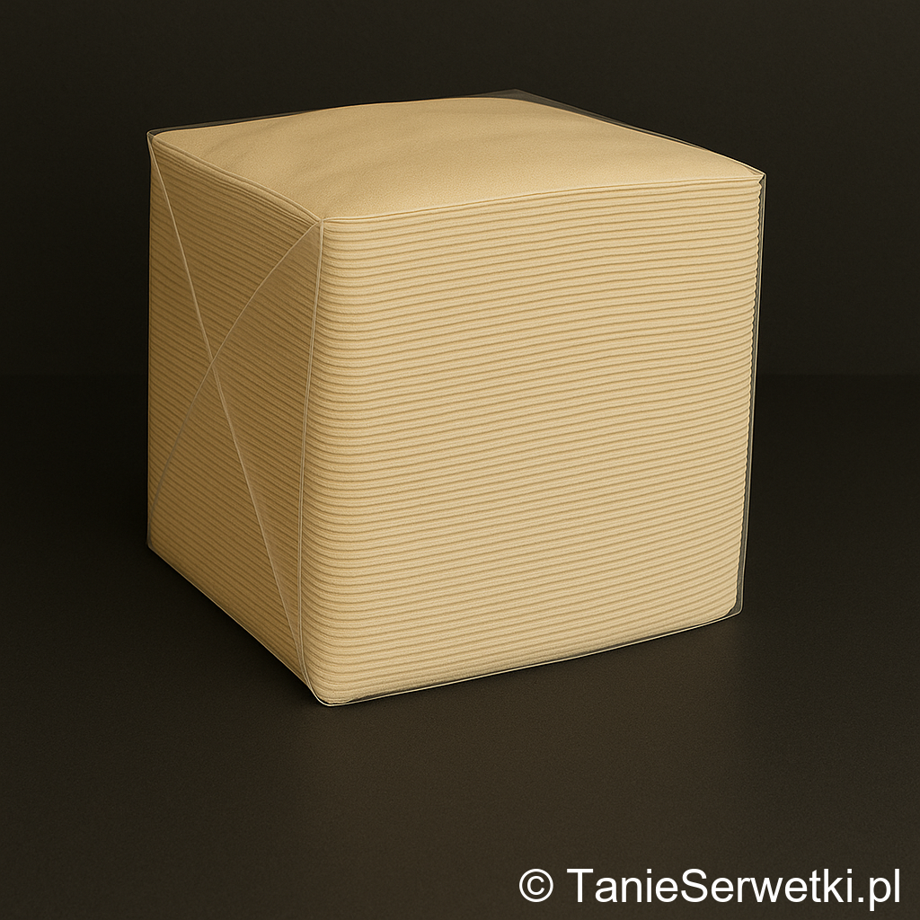 Serwetki gastronomiczne brązowe 33×33 cm ekologiczne 1-warstwowe 1/4 – 500 sztuk - obrazek 3