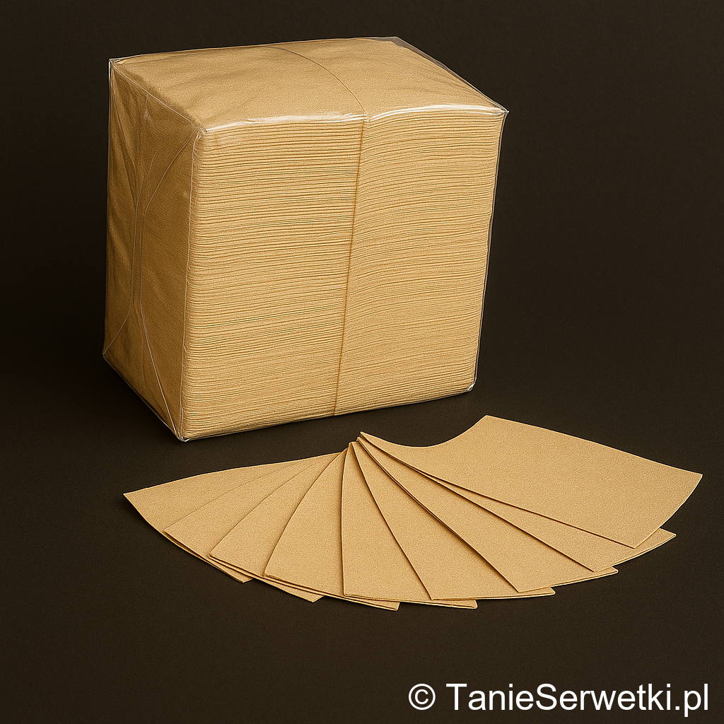 Serwetki gastronomiczne 33×33 cm ekologiczne 1-warstwowe 1/8 – 500 sztuk - obrazek 2