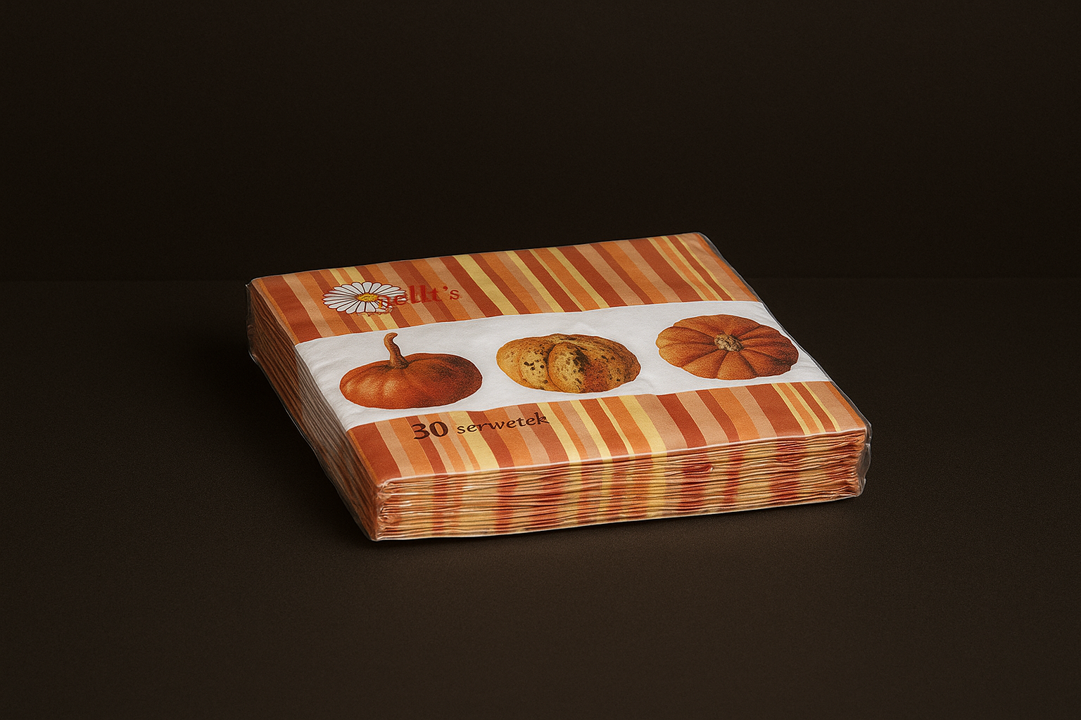 Serwetki papierowe z nadrukiem dyni – 30 szt., 3-warstwowe, 33x33 cm - obrazek 3