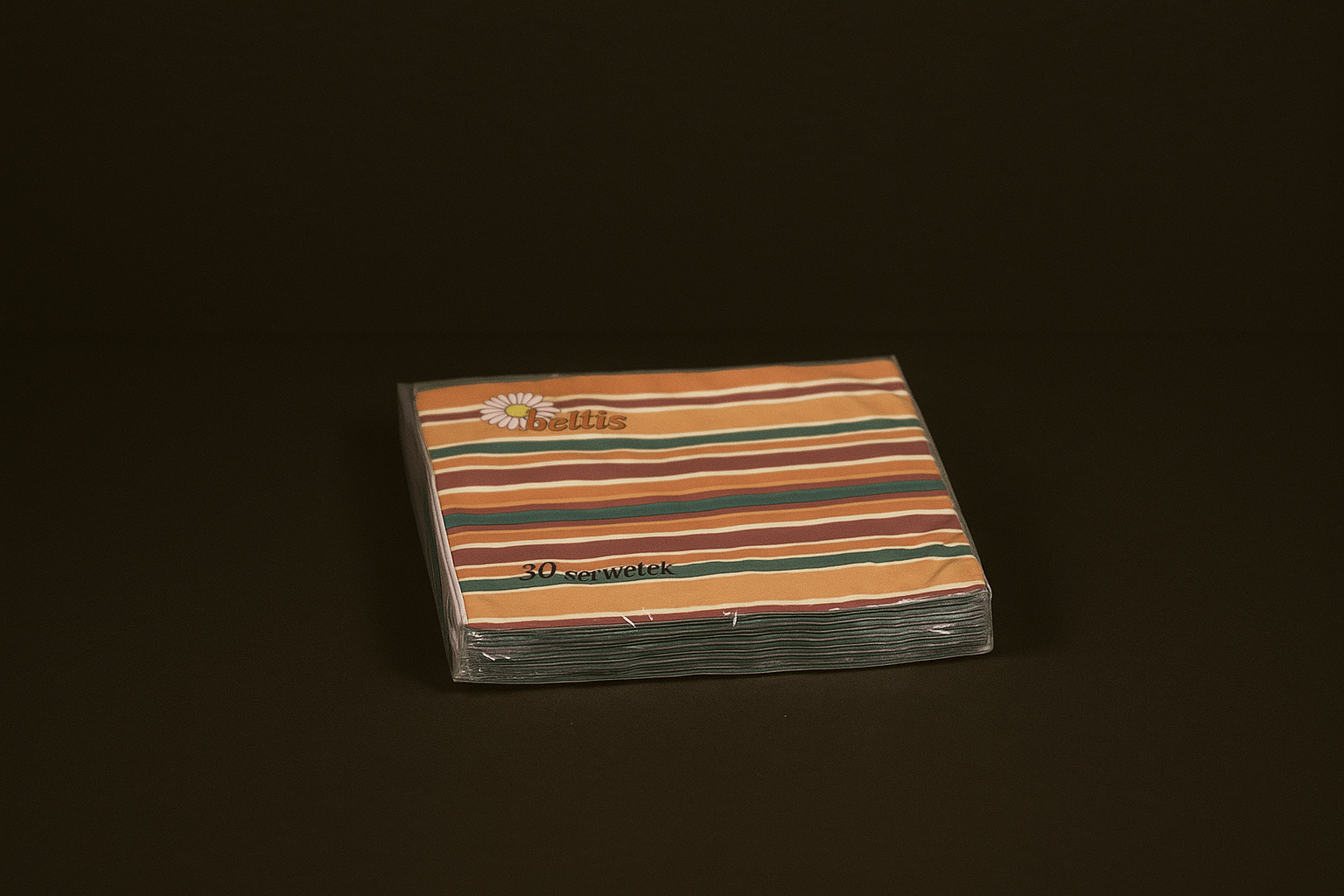 Serwetki papierowe z nadrukiem jesiennych pasków – 30-szt, 3-warstwowe, 33x33 cm - obrazek 3