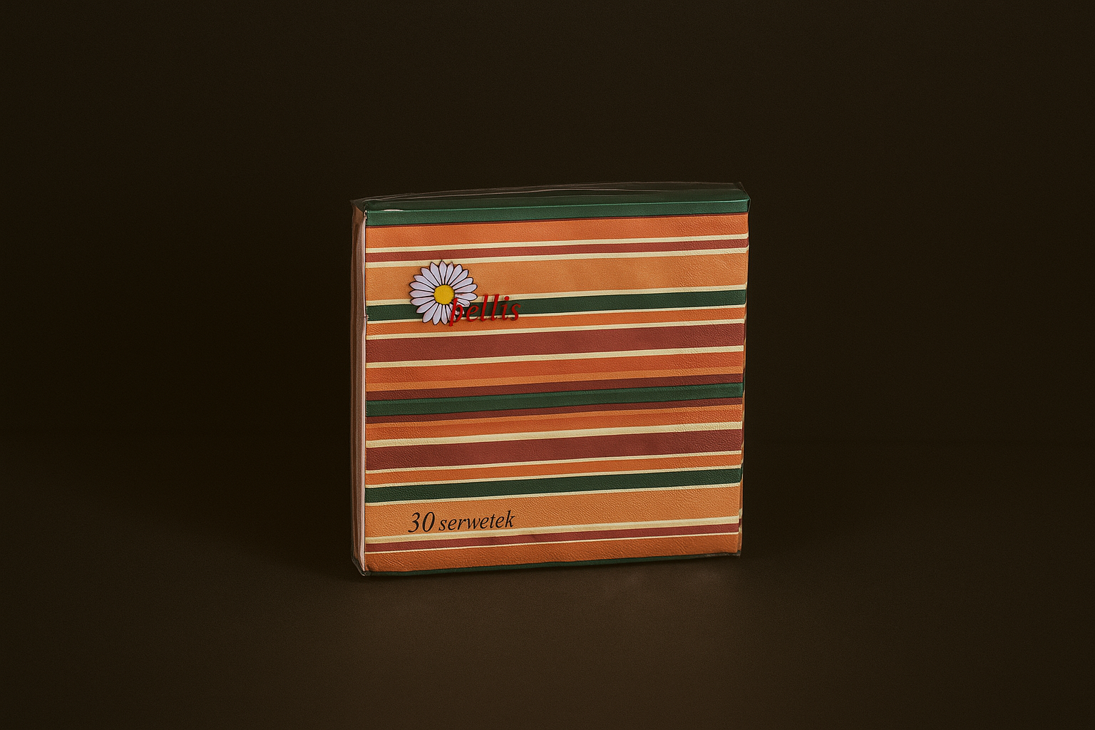 Serwetki papierowe z nadrukiem jesiennych pasków – 30-szt, 3-warstwowe, 33x33 cm