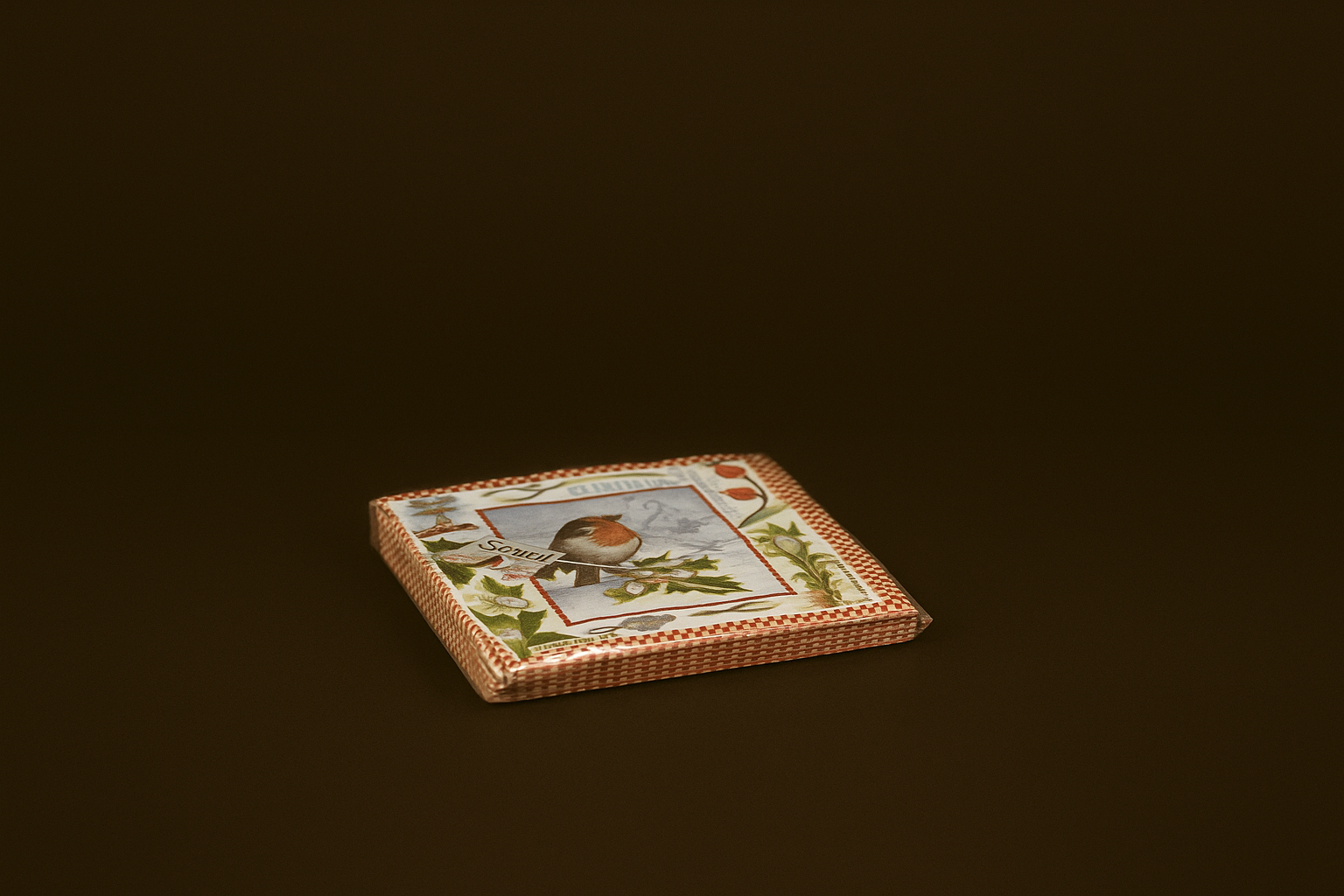 Serwetki papierowe bożonarodzeniowe z nadrukiem rudzika – 20 szt., 3-warstwowe, 33x33 cm - obrazek 3