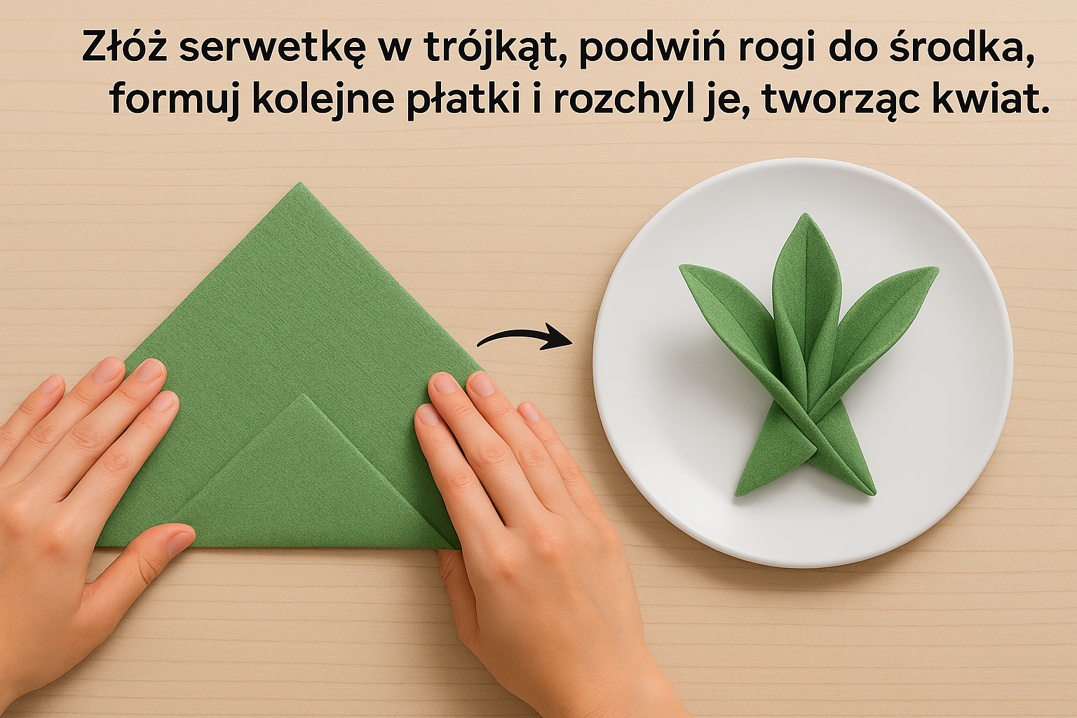Serwetka papierowa złożona w lilię